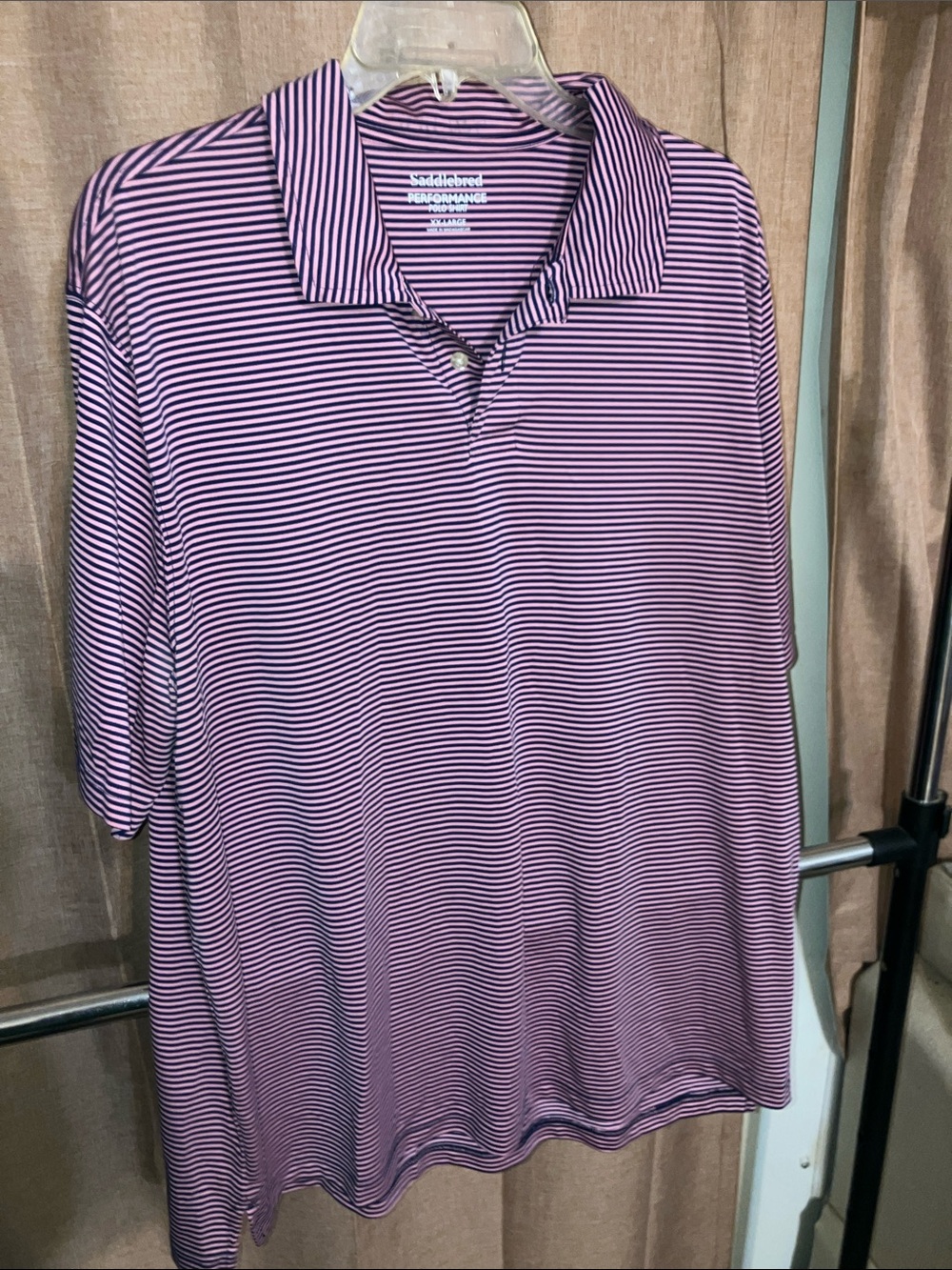 Saddlebred Purple and Black Striped Polo